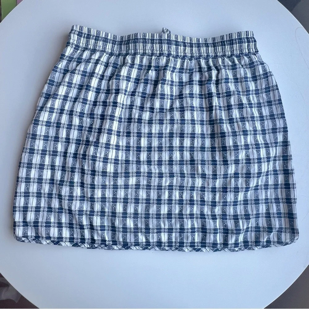 Madewell Curved-Hem Mini Skirt in Plaid, NWT! Size M - Picture 7 of 13